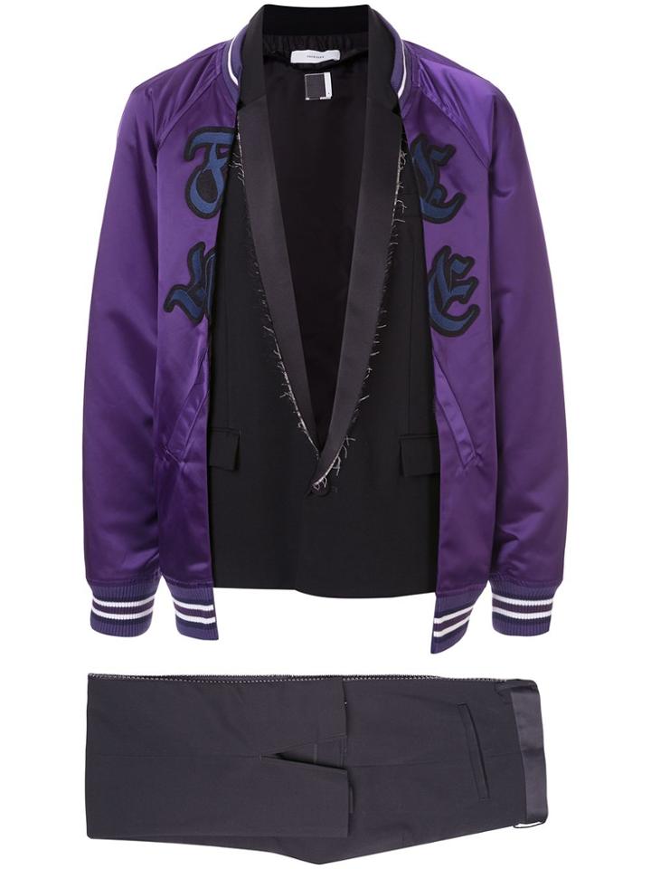 Facetasm Two-layer Bomber Jacket - Purple