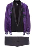 Facetasm Two-layer Bomber Jacket - Purple