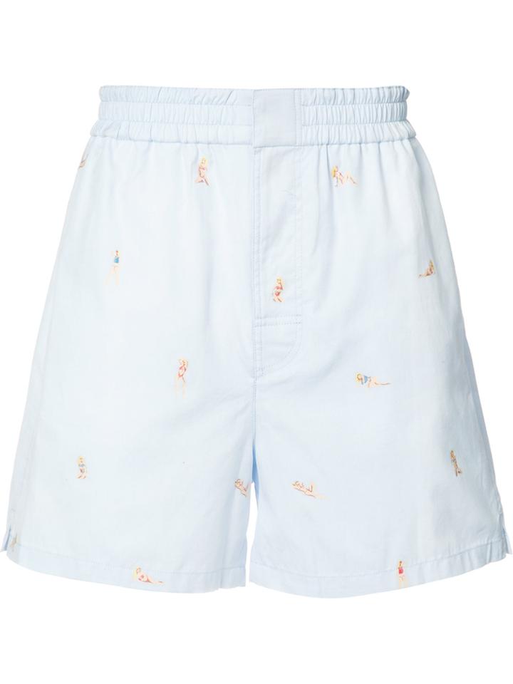 Alexander Wang Beach Babes Jacquard Shorts - Blue