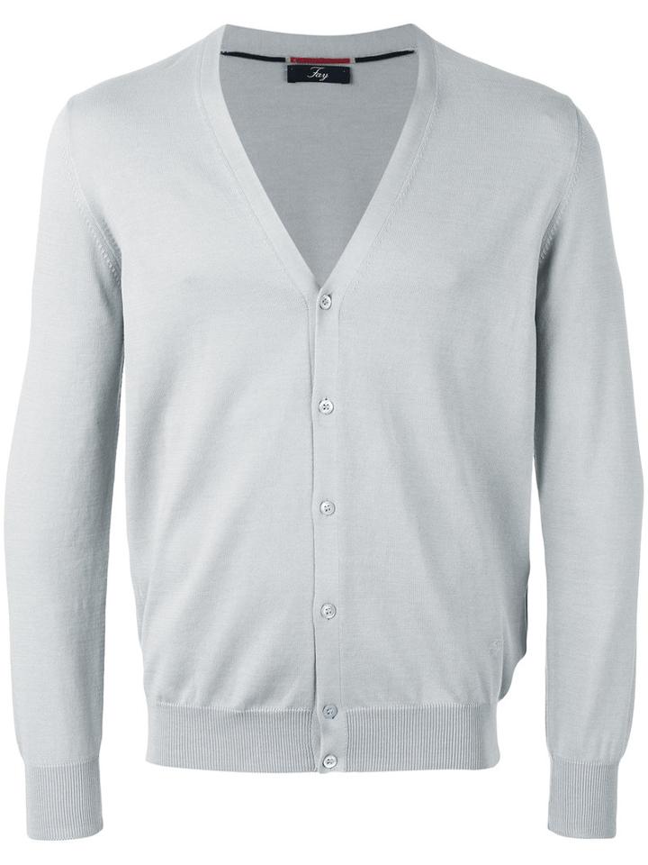 Fay - Knitted Cardigan - Men - Cotton - 50, Grey, Cotton