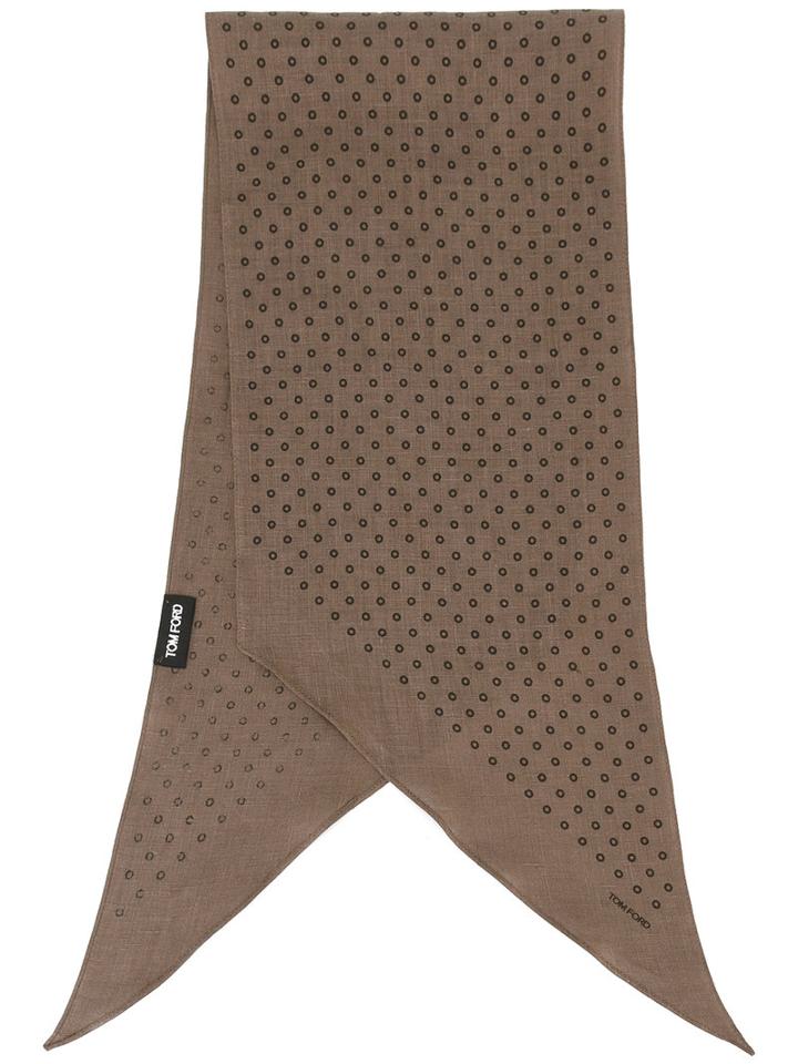 Tom Ford Mini Circle Scarf, Men's, Brown, Linen/flax