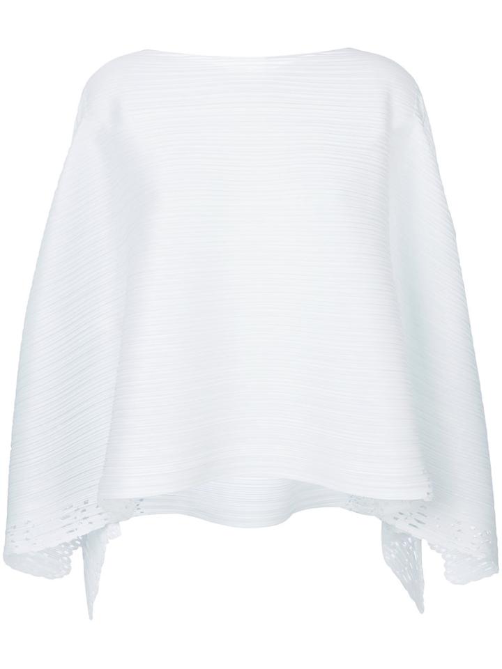 Pleats Please By Issey Miyake - Pleated Blouse - Women - Polyester - Iii, Blue, Polyester
