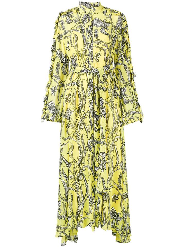 Ellery - Jacqueline Floral Print Maxi Dress - Women - Silk - 8, Yellow/orange, Silk