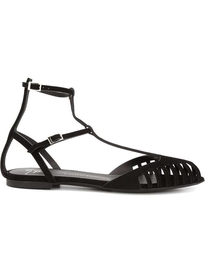 Giuseppe Zanotti Design Becky Sandals, Women's, Size: 7.5, Black, Suede