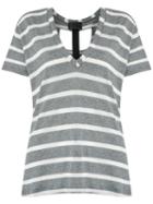 Andrea Bogosian - Striped T-shirt - Women - Cotton/polyester/viscose - P, Grey, Cotton/polyester/viscose