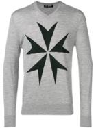 Neil Barrett Military Star Sweater - Grey