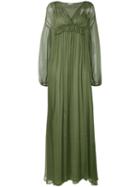 P.a.r.o.s.h. - Layered Maxi Dress - Women - Silk/polyester - L, Green, Silk/polyester