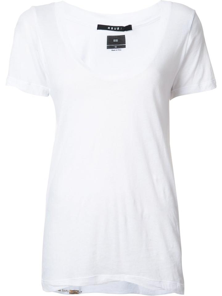 Ksubi Scoop Neck T-shirt, Women's, Size: Xs, White, Cotton