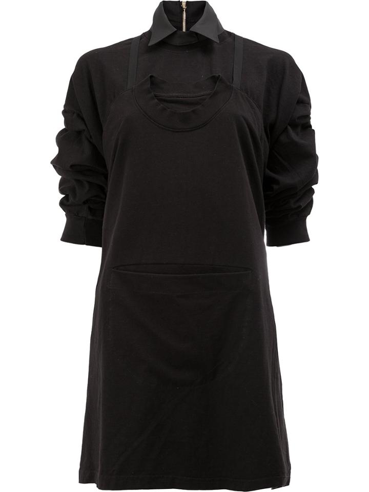 Aganovich Ruched Sleeve Dress - Black