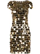 Paco Rabanne Disc Shift Dress - Gold