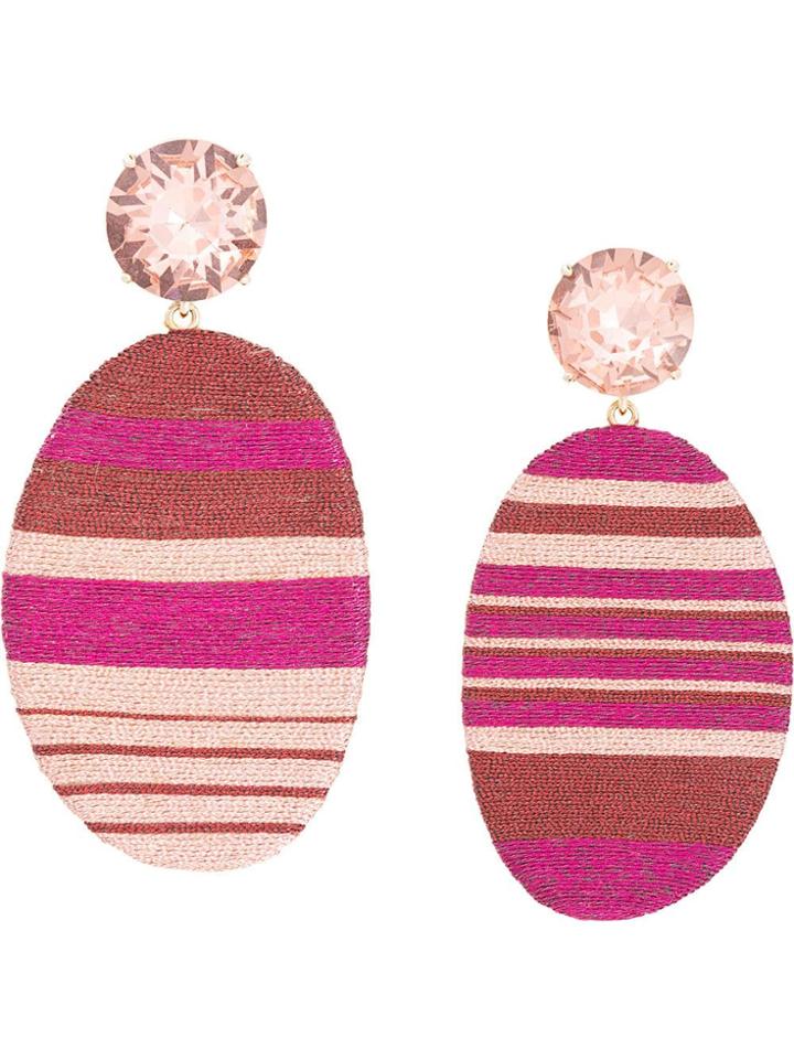 Maryjane Claverol Striped Clip-on Earrings - Purple