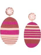 Maryjane Claverol Striped Clip-on Earrings - Purple