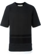 Casely-hayford Contrast Inset Hem Textured Stripe T-shirt