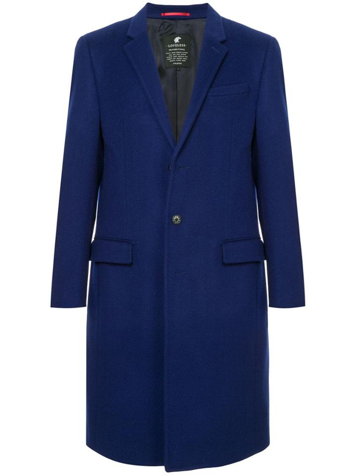 Loveless Single Breasted Coat - Blue