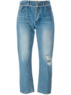 System Cropped Boyfriend Jeans, Women's, Size: Medium, Blue, Cotton