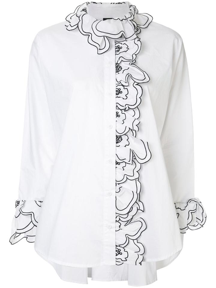 Romance Was Born When Doves Cry Ruffle Blouse - White