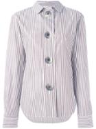 Ports 1961 Oversized Button Striped Shirt, Women's, Size: 42, Brown, Cotton