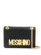 Moschino Embossed Shoulder Bag - Black