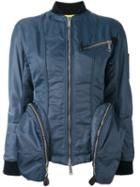 Dsquared2 Oversize Pocket Bomber Jacket, Women's, Size: 40, Blue, Polyamide/cupro/polyester/cotton