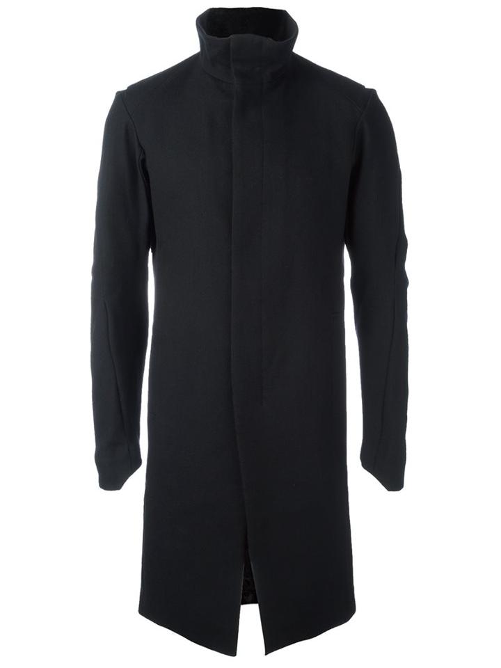 Devoa Single Breasted Coat, Men's, Size: 2, Black, Cotton/wool