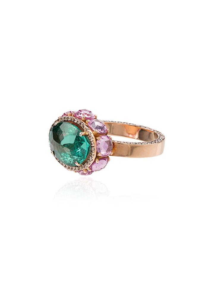 Ileana Makri Crystal Detailed Ring - Rose Gold/multi