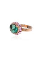 Ileana Makri Crystal Detailed Ring - Rose Gold/multi
