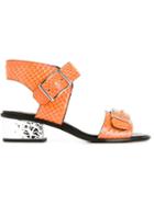 Mcq Alexander Mcqueen Metallic Heel Sandals, Women's, Size: 37, Yellow/orange, Leather