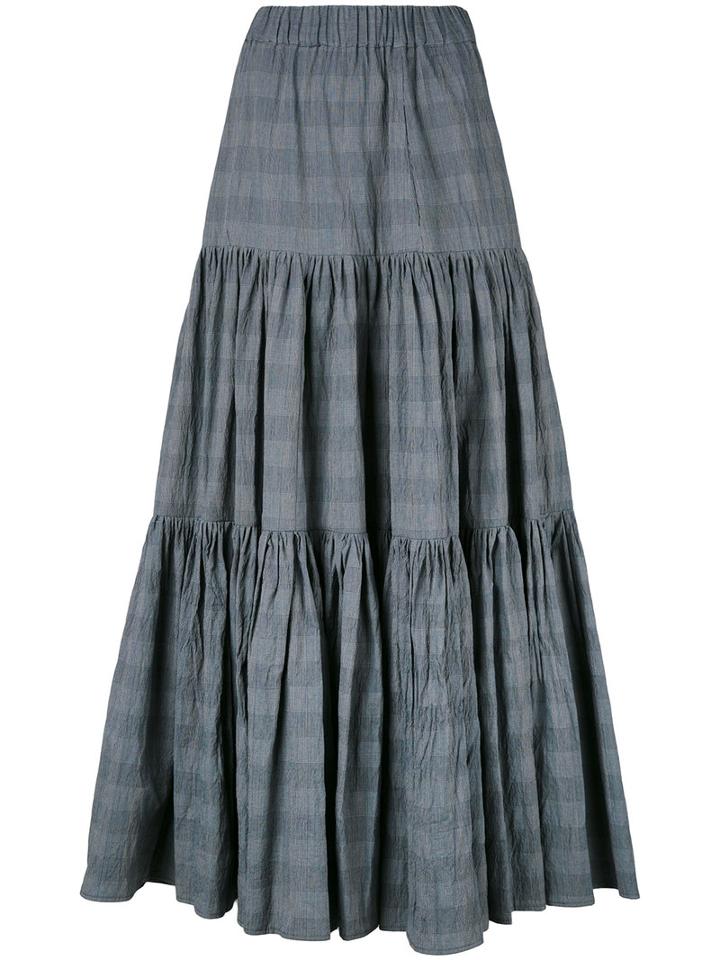 Erika Cavallini - Gypsy Skirt - Women - Cotton/spandex/elastane - 40, Blue, Cotton/spandex/elastane