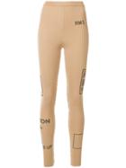 Moschino Ribbed Parcel Leggings - Nude & Neutrals