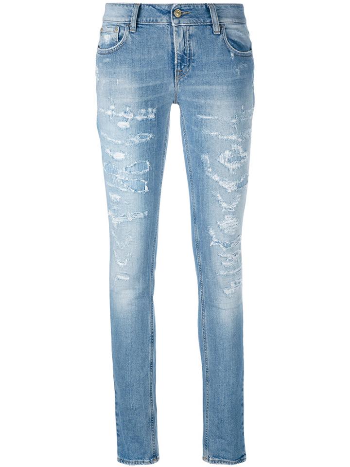 Cycle - Distressed Skinny Jeans - Women - Cotton/spandex/elastane - 27, Blue, Cotton/spandex/elastane