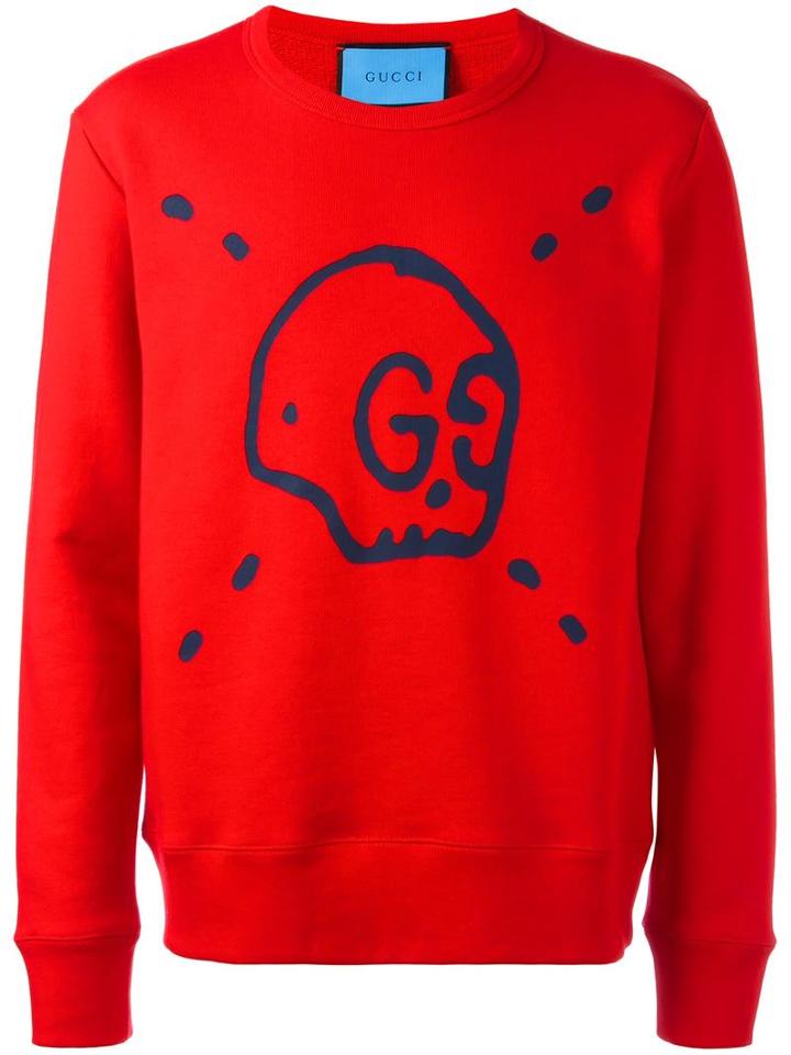 Gucci Gucci Ghost Sweatshirt, Men's, Size: Medium, Red, Cotton