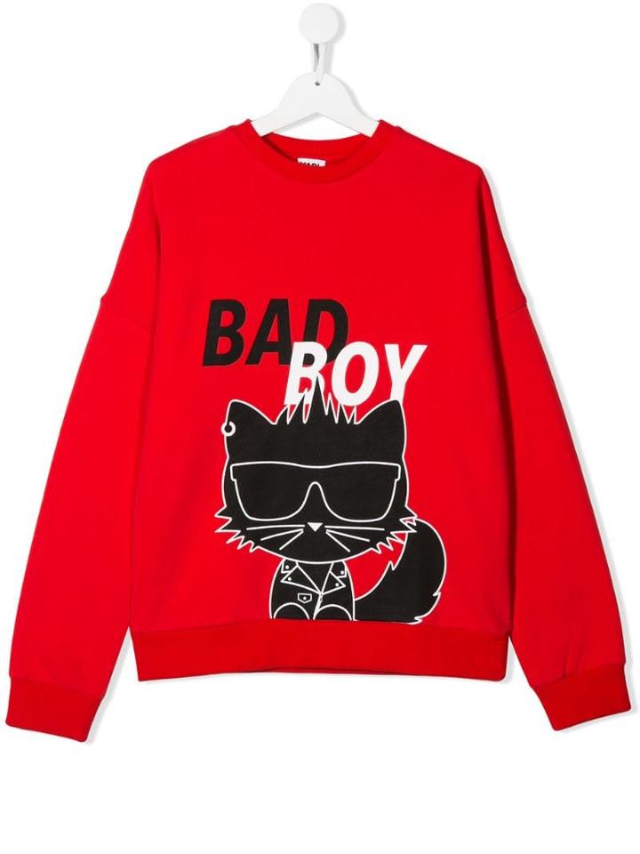 Karl Lagerfeld Kids Teen Bad Boy Sweatshirt - Red