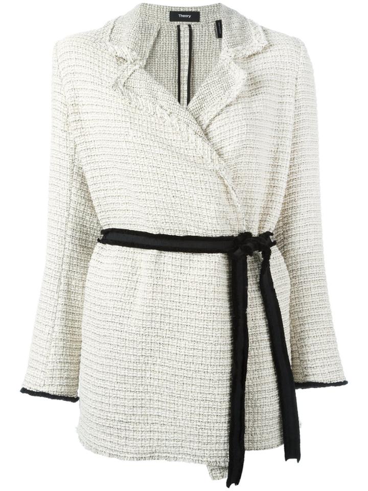 Theory Drawstring Tweed Jackets - Nude & Neutrals