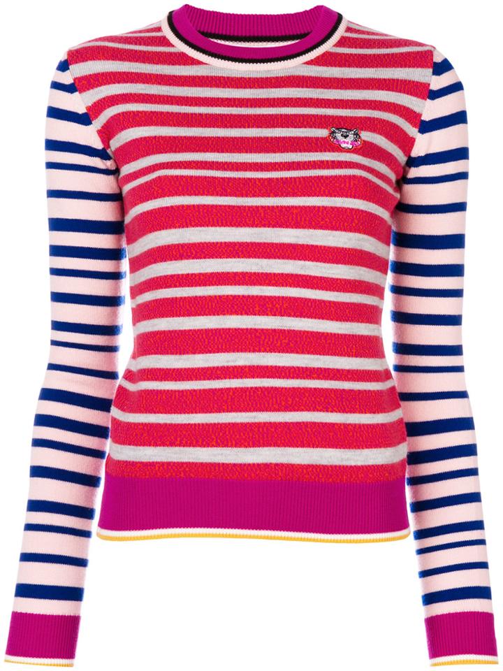 Kenzo Mini Tiger Striped Jumper - Pink & Purple