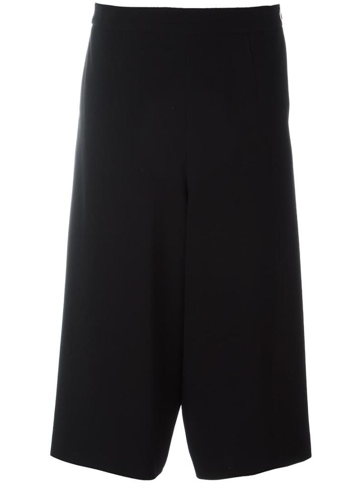 Demoo Parkchoonmoo Cropped Wide Leg Trousers, Women's, Size: 38, Black, Rayon/polyester/polyurethane