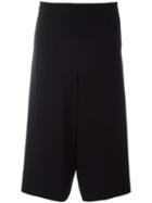 Demoo Parkchoonmoo Cropped Wide Leg Trousers, Women's, Size: 38, Black, Rayon/polyester/polyurethane