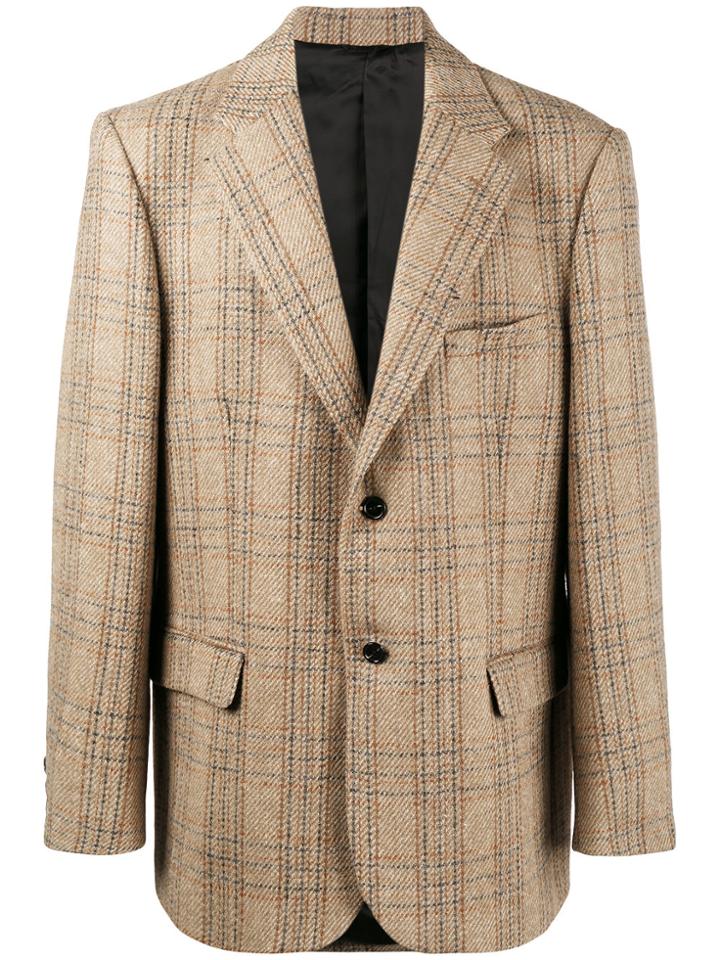 Raf Simons Brown Check Blazer