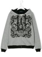 John Richmond Kids Baroque Logo Hoodie - Grey