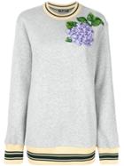 Dolce & Gabbana Embroidered Hydrangea Sweatshirt - Grey