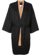 Agnona Belted Coat, Women's, Size: Xs, Black, Wool