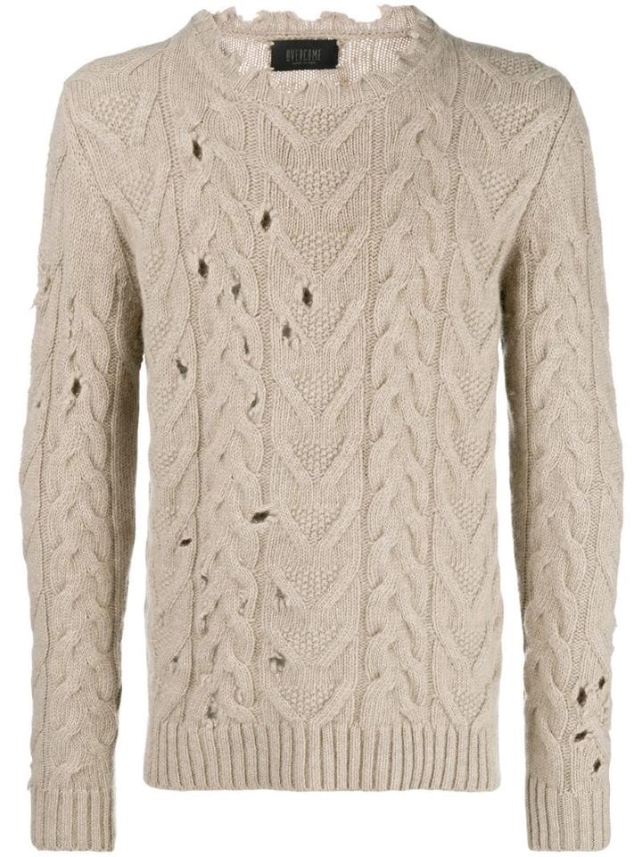 Overcome Distressed Chunky Knit Jumper - Neutrals