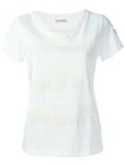 Moncler Floral Macrame T-shirt, Women's, Size: Medium, White, Cotton/polyester