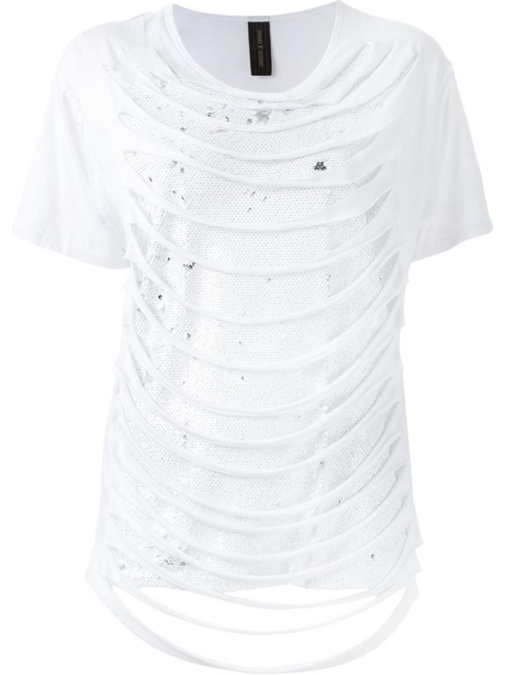 Miharayasuhiro Distressed Sequinned T-shirt