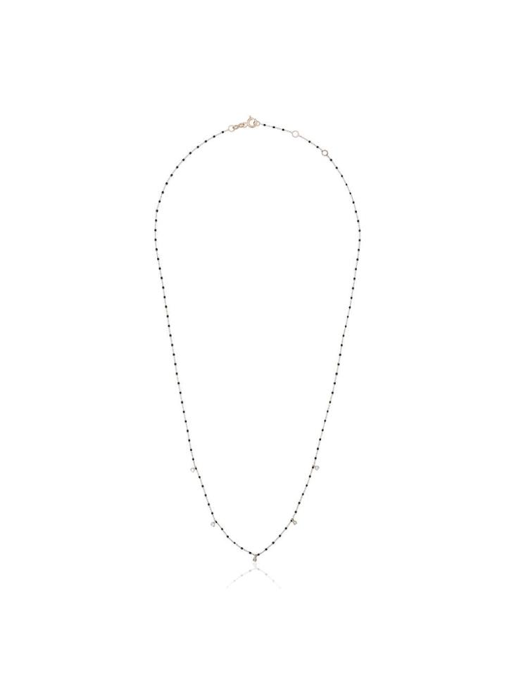 Gigi Clozeau 18kt Gold Diamond-detail Beaded Necklace - Black