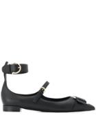 Salvatore Ferragamo Gancini Ankle-strap Ballerinas - Black