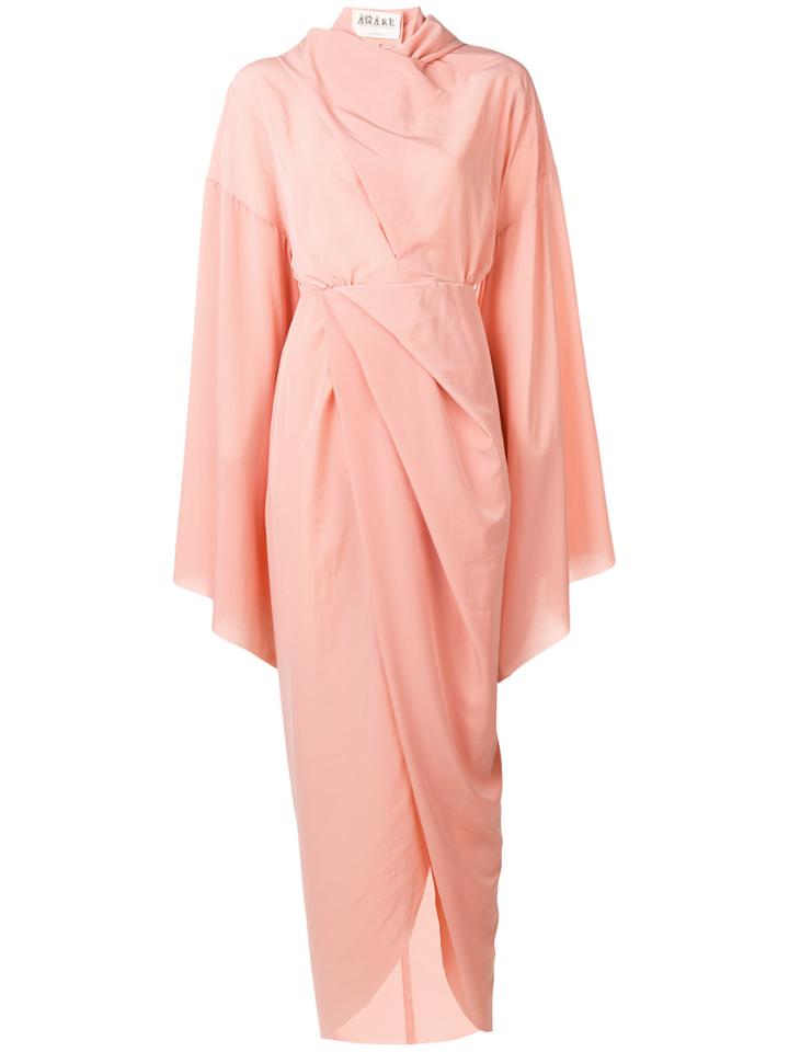 A.w.a.k.e. Draped Kimono Style Dress - Pink & Purple