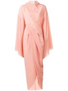 A.w.a.k.e. Draped Kimono Style Dress - Pink & Purple