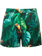 Onia Calder Tropical Trunks, Men's, Size: 32, Green, Polyester