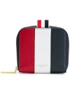 Thom Browne Seamed Panel Zip-around Cardholder In Deerskin - Blue