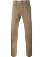 Jacob Cohen Straight Leg Trousers, Men's, Size: 38, Brown, Cotton/spandex/elastane